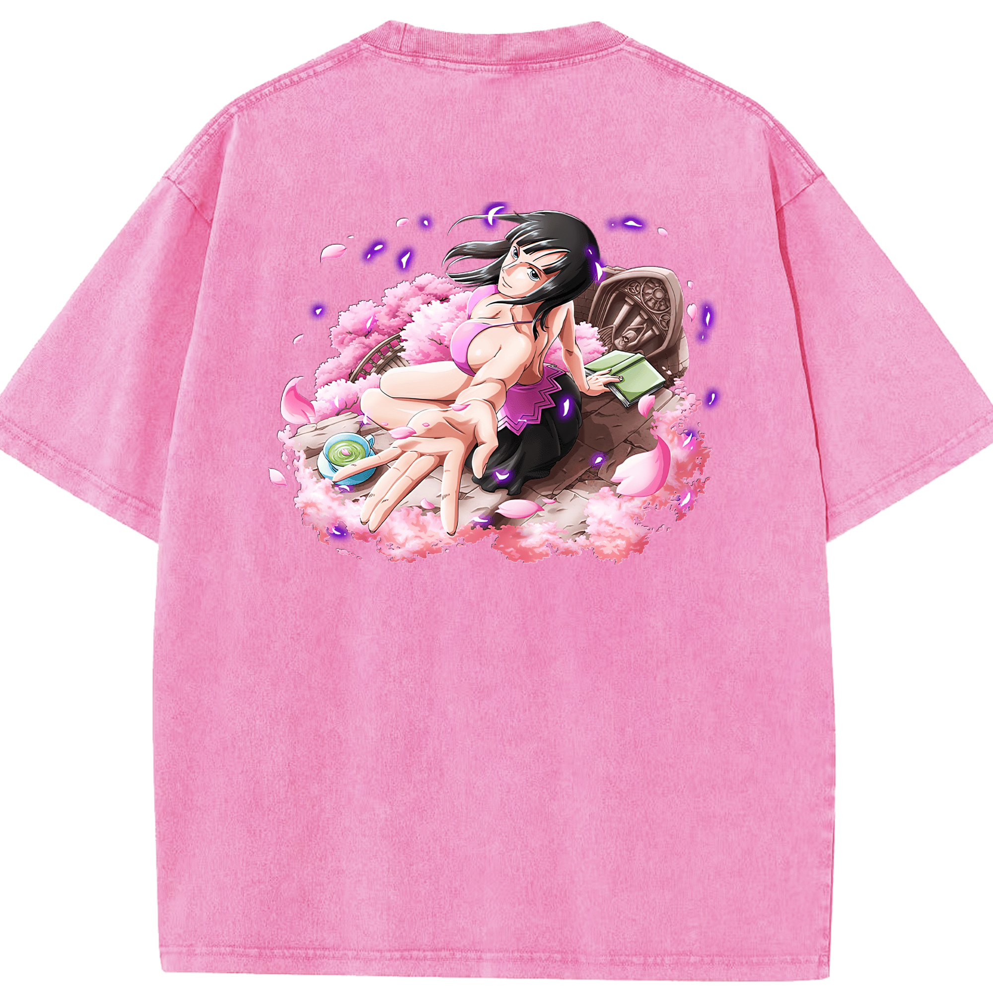 ワンピース ニコ・ロビン ONE PIECE Nico Robin 綿100% ヴィンテージ風 半袖Tシャツ（背面プリント）